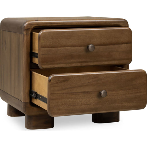 Modus Furniture Boka Two Drawer Acacia Wood Nightstand in Impala  655450474736 TVXU81 Image 3