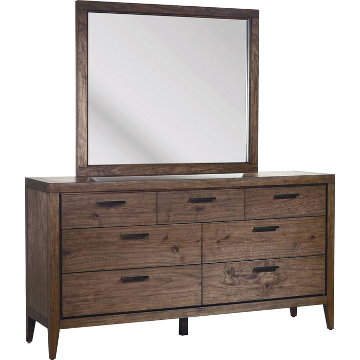 Modus Furniture Boracay Beveled Glass Landscape Mirror in Wild Oats Brown 655450381294 LWY683 Image 3