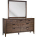 Modus Furniture Boracay Beveled Glass Landscape Mirror in Wild Oats Brown 655450381294 LWY683 Image 3