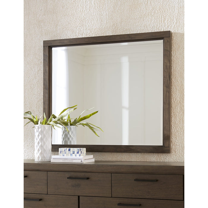 Modus Furniture Boracay Beveled Glass Landscape Mirror in Wild Oats Brown 655450381294 LWY683 Main Image