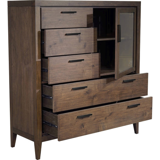 Modus Furniture Boracay Five Drawer One Door Walnut Sweater Chest in Wild Oats Brown (2024) 655450431463 LWY686A Image 1
