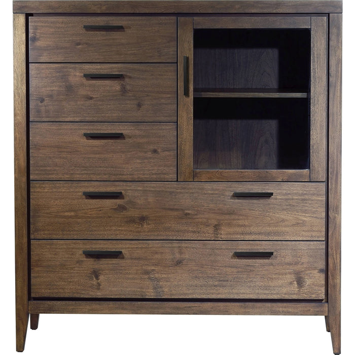 Modus Furniture Boracay Five Drawer One Door Walnut Sweater Chest in Wild Oats Brown (2024) 655450431463 LWY686A Image 2