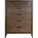 Modus Furniture Boracay Five Drawer Walnut Chest in Wild Oats Brown (2024) 655450431456 LWY684A Image 1