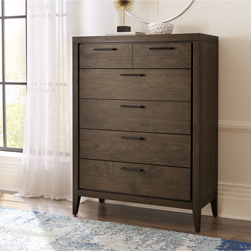 Modus Furniture Boracay Five Drawer Walnut Chest in Wild Oats Brown (2024) 655450431456 LWY684A Main Image