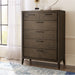 Modus Furniture Boracay Five Drawer Walnut Chest in Wild Oats Brown (2024) 655450431456 LWY684A Main Image