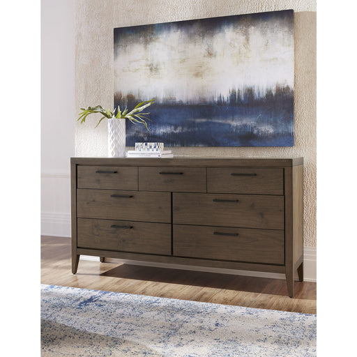 Modus Furniture Boracay Seven Drawer Walnut Dresser in Wild Oats Brown (2024) 655450431449 LWY682A Main Image