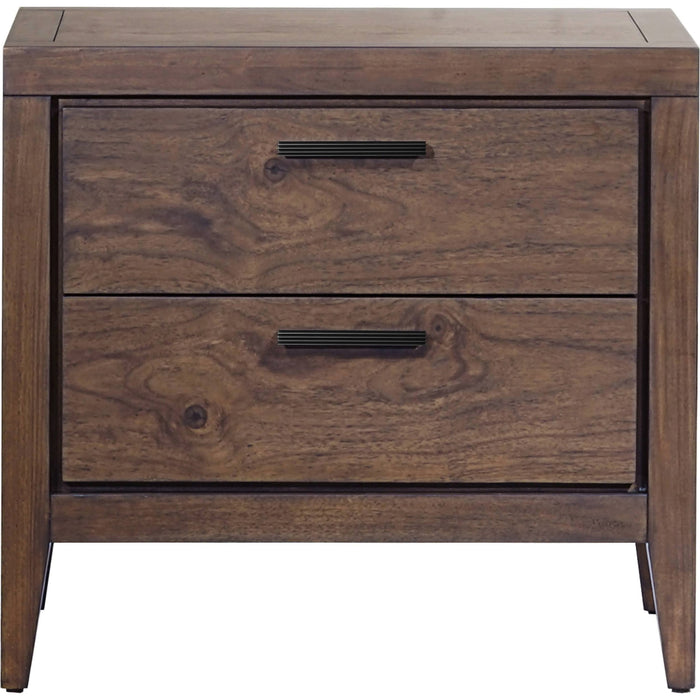 Modus Furniture Boracay Two Drawer USB Charging Nightstand in Wild Oats Brown 655450381270 LWY681 Image 1