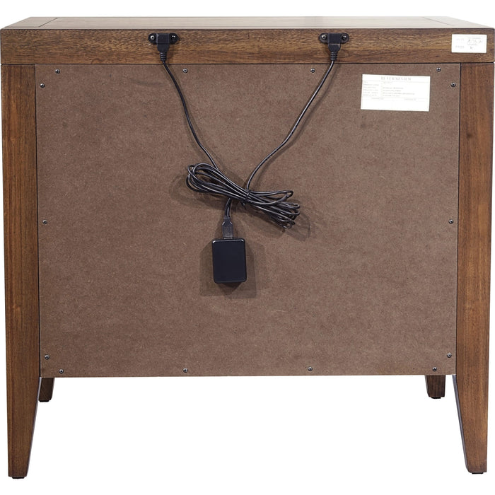 Modus Furniture Boracay Two Drawer USB Charging Nightstand in Wild Oats Brown 655450381270 LWY681 Image 3
