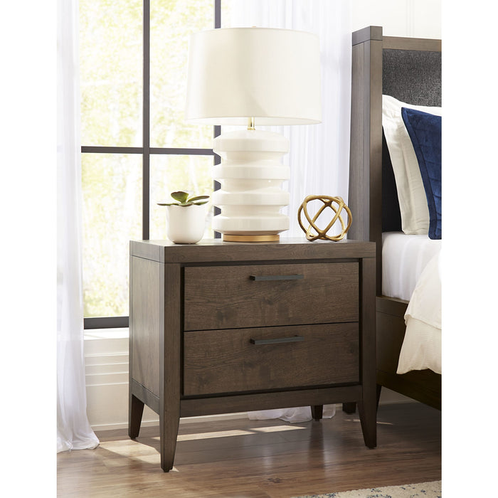 Modus Boracay Two Drawer USB Charging Nightstand in Wild Oats Brown Main Image