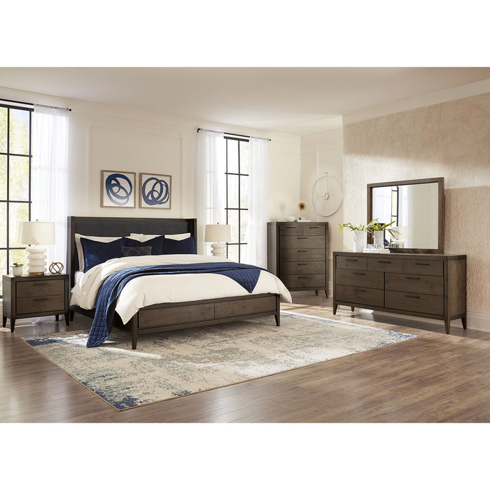 Modus Furniture Boracay Upholstered Wingback Storage Bed in Wild Oats Brown  LWY6H  Image 10