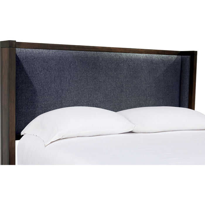 Modus Furniture Boracay Upholstered Wingback Storage Bed in Wild Oats Brown  LWY6H  Image 8