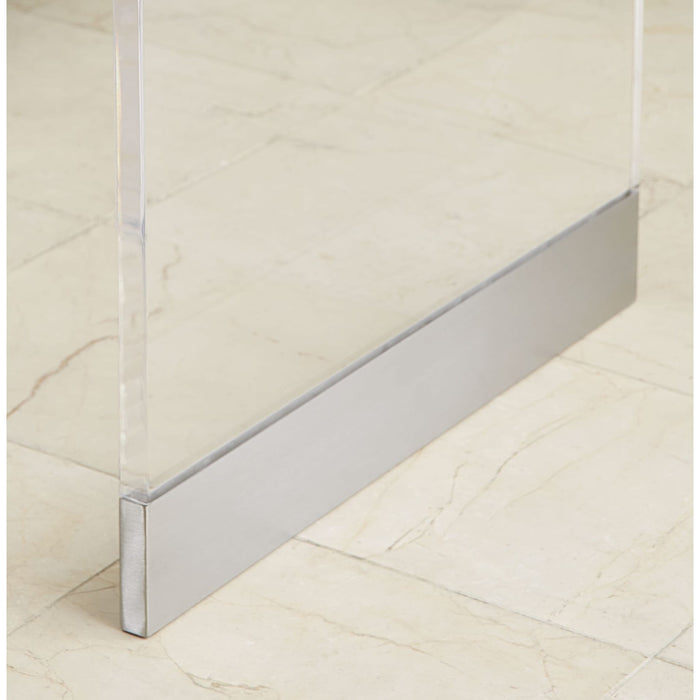 Modus Bowie Coffee Table in Clear Acrylic and Brushed Stainless Steel Image 2