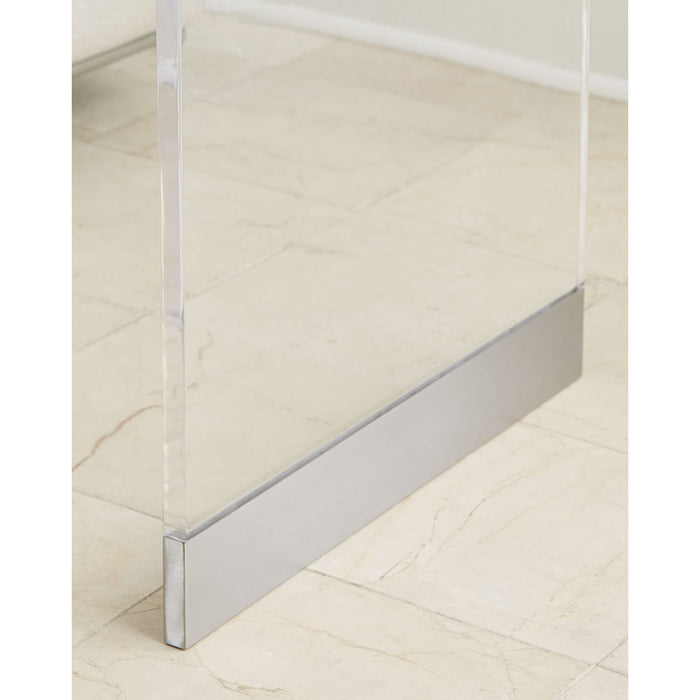 Modus Bowie Console Table in Clear Acrylic and Brushed Stainless Steel Image 1
