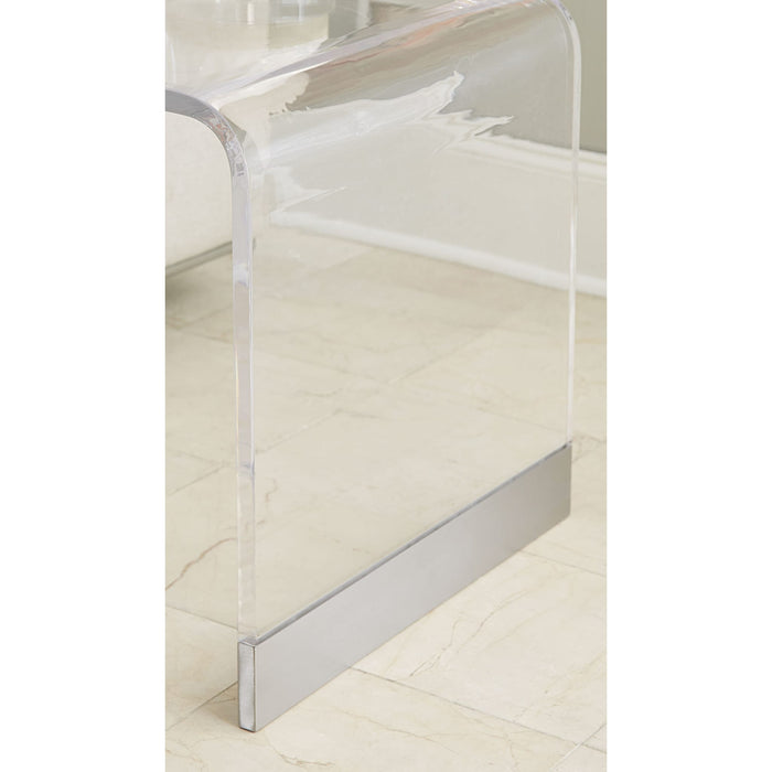 Modus Bowie End Table in Clear Acrylic and Brushed Stainless Steel Image 1