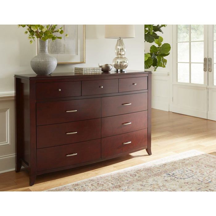 Modus Furniture Brighton Nine Drawer Dresser In Cinnamon (2024) 655450431470 BR1582A Main Image