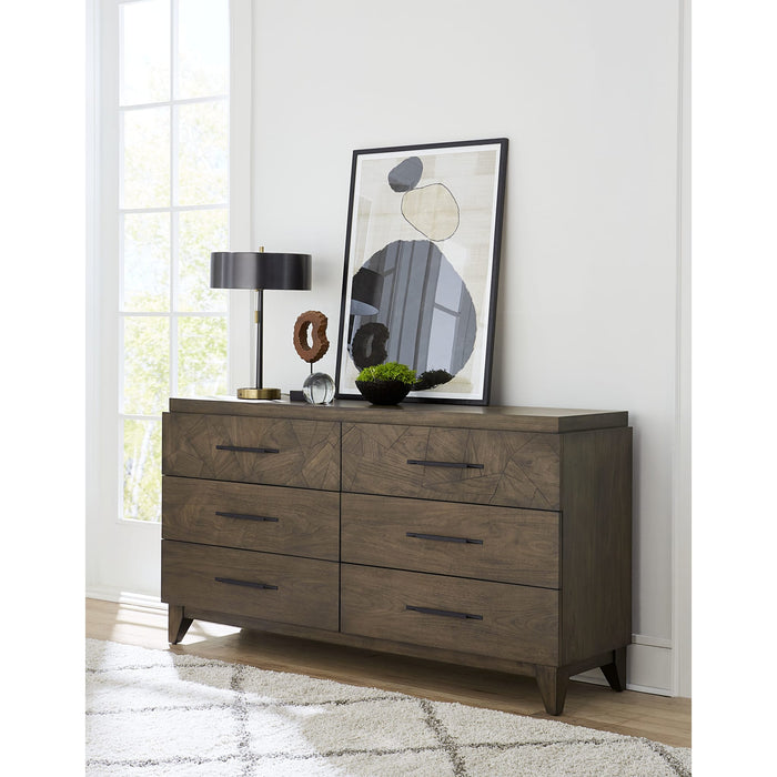Modus Furniture Broderick Six Drawer Dresser in Wild Oats Brown (2024) 655450431494 EQY682A Main Image
