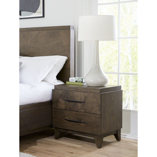 Modus Furniture Broderick Two Drawer Nightstand in Wild Oats Brown 655450326028 EQY681 Main Image