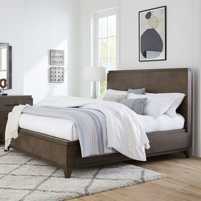 Modus Broderick Wood Panel Bed in Wild Oats Brown Main Image