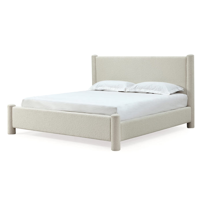 Modus Burke Upholstered Platform Bed in Cottage Cheese Boucle Image 5