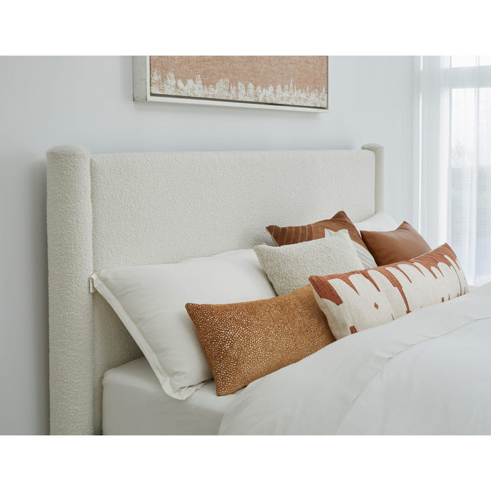Modus Furniture Burke Upholstered Platform Bed in Cottage Cheese Boucle  MQMZH  Image 3