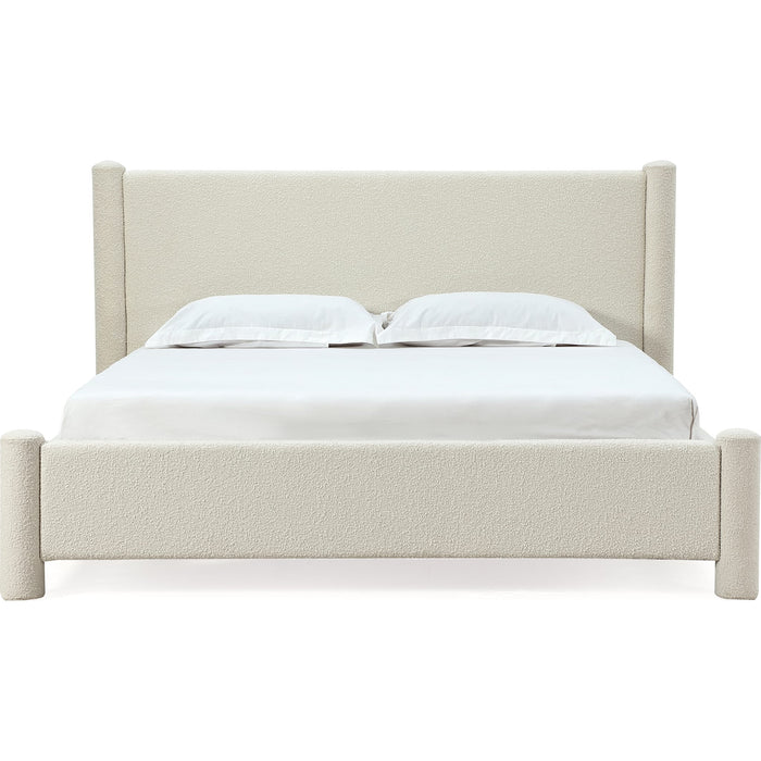 Modus Furniture Burke Upholstered Platform Bed in Cottage Cheese Boucle  MQMZU  Image 4