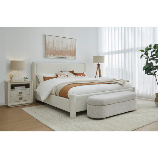 Modus Furniture Burke Upholstered Platform Bed in Cottage Cheese Boucle  MQMZU  Main Image