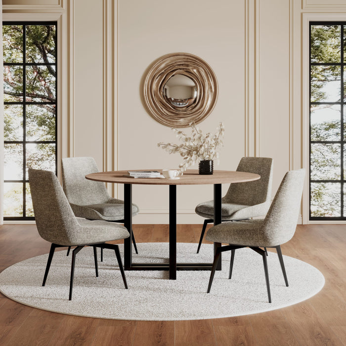 Modus Furniture CEO 180 Degree Return Swivel Upholstered Dining Chair in Beige 655450491672 TGXB64C Image 6