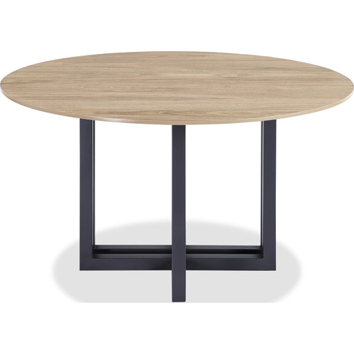 Modus Furniture CEO Wood Pattern Round Sintered Stone Dining Table in Gunmetal and Washed Oak 655450477379 JKCV61SSLW54 Image 1