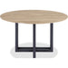 Modus Furniture CEO Wood Pattern Round Sintered Stone Dining Table in Gunmetal and Washed Oak 655450477379 JKCV61SSLW54 Image 1