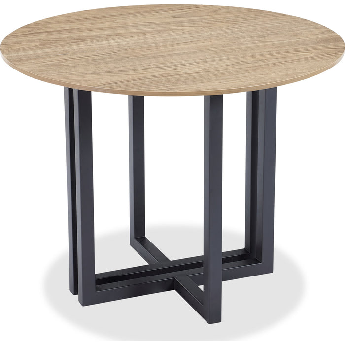 Modus Furniture CEO Wood Pattern Round Sintered Stone Dining Table in Gunmetal and Washed Oak 655450477379 JKCV61SSLW54 Image 2