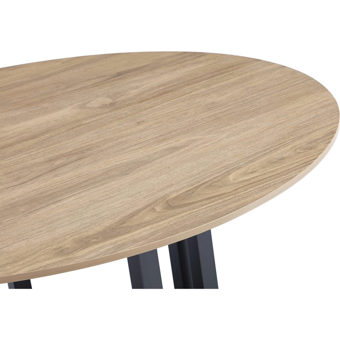 Modus Furniture CEO Wood Pattern Round Sintered Stone Dining Table in Gunmetal and Washed Oak 655450477379 JKCV61SSLW54 Image 3