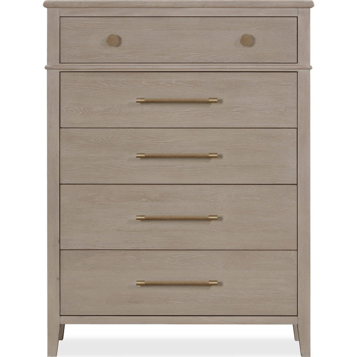 Modus Furniture Camden Five Drawer Oak Wood Chest in Chai 655450436659 QATK84 Image 2