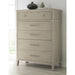 Modus Furniture Camden Five Drawer Oak Wood Chest in Chai 655450436659 QATK84 Main Image