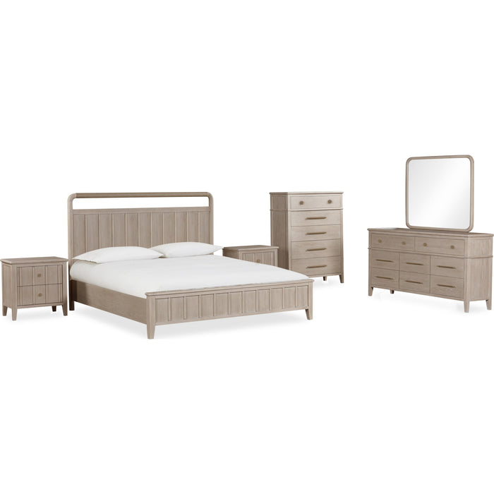 Modus Furniture Camden Shiplap Oak Wood Platform Bed in Chai  QATKH  Image 6