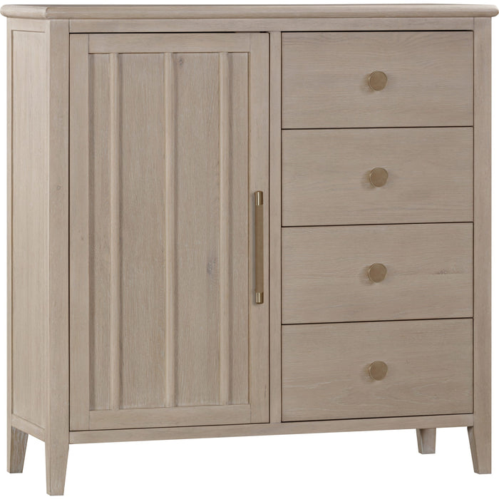 Modus Furniture Camden Six Drawer One Door Oak Wood Chest in Chai 655450436666 QATK86 Image 3