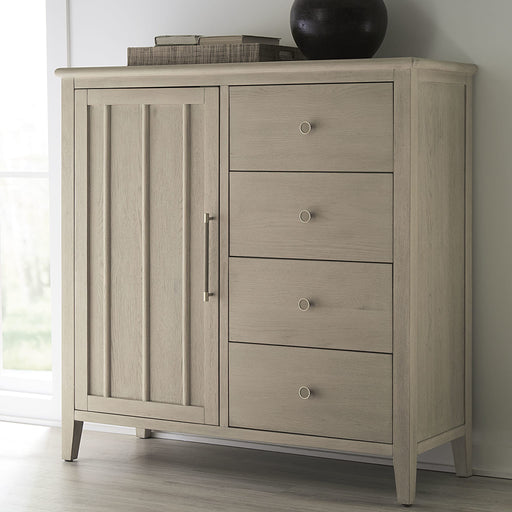 Modus Furniture Camden Six Drawer One Door Oak Wood Chest in Chai 655450436666 QATK86 Main Image