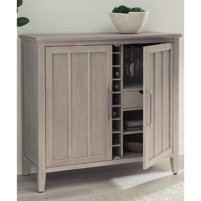 Modus Furniture Camden Two Door Two Drawer Bar Cabinet with Stemware Rack and Wine Rack in Chai 655450437090 QATK79 Image 3