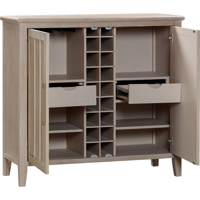 Modus Furniture Camden Two Door Two Drawer Bar Cabinet with Stemware Rack and Wine Rack in Chai 655450437090 QATK79 Image 6