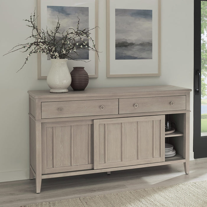 Modus Furniture Camden Two Drawer Two Door Oak Wood Sideboard in Chai 655450437083 QATK78 Main Image