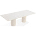 Modus Furniture Cannon Stone Top Double Pedestal Extension Dining Table with Ivory Wood Base 655450423147 PWSV60 Image 4