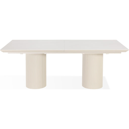 Modus Furniture Cannon Stone Top Double Pedestal Extension Dining Table with Ivory Wood Base 655450423147 PWSV60 Image 7