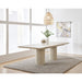 Modus Furniture Cannon Stone Top Double Pedestal Extension Dining Table with Ivory Wood Base 655450423147 PWSV60 Main Image