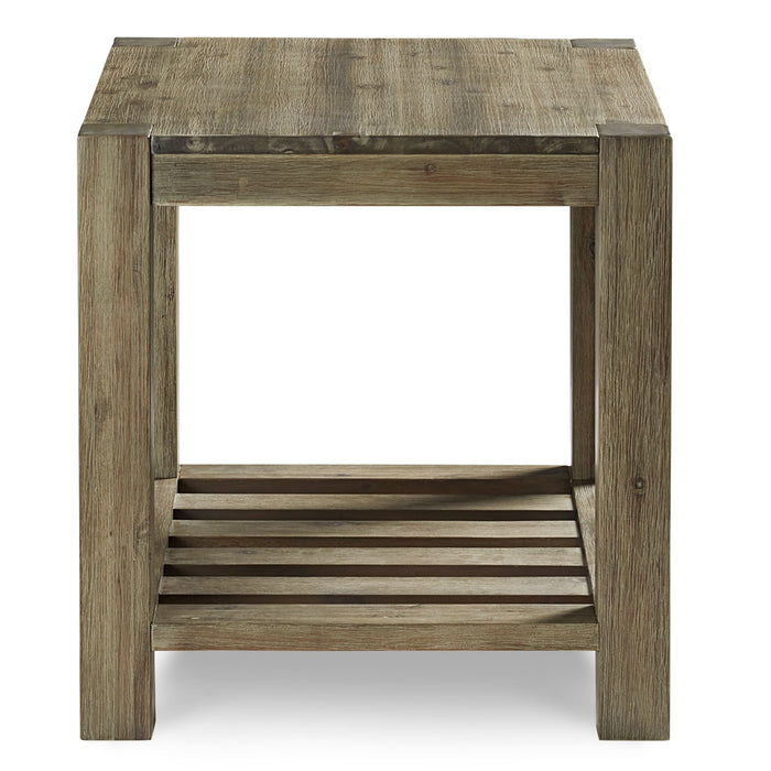Modus Canyon Solid Wood Rectangular End Table in Washed GreyImage 2