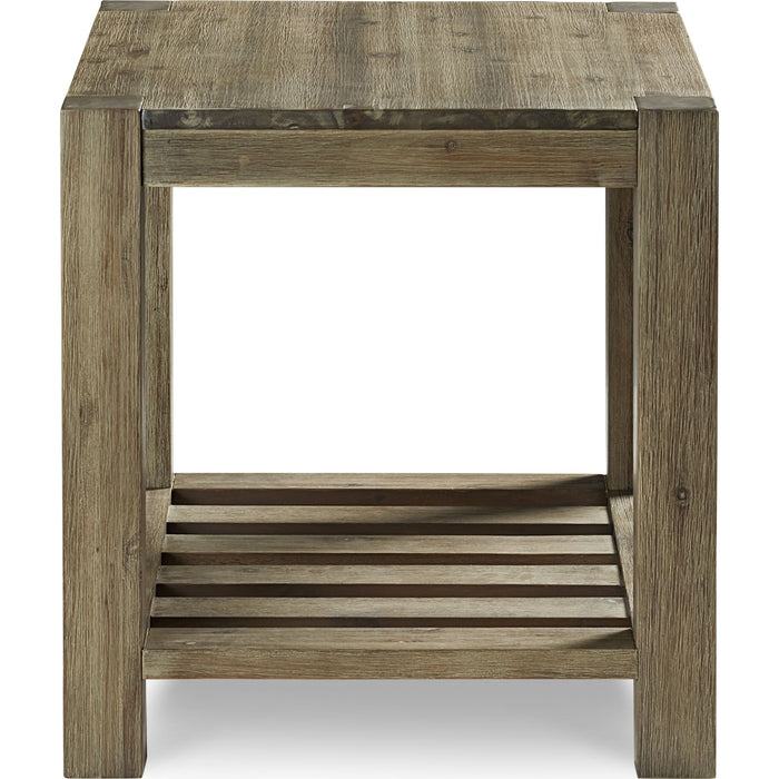 Modus Furniture Canyon Solid Wood Rectangular End Table in Washed Grey 655450170980 3E8722 Image 2