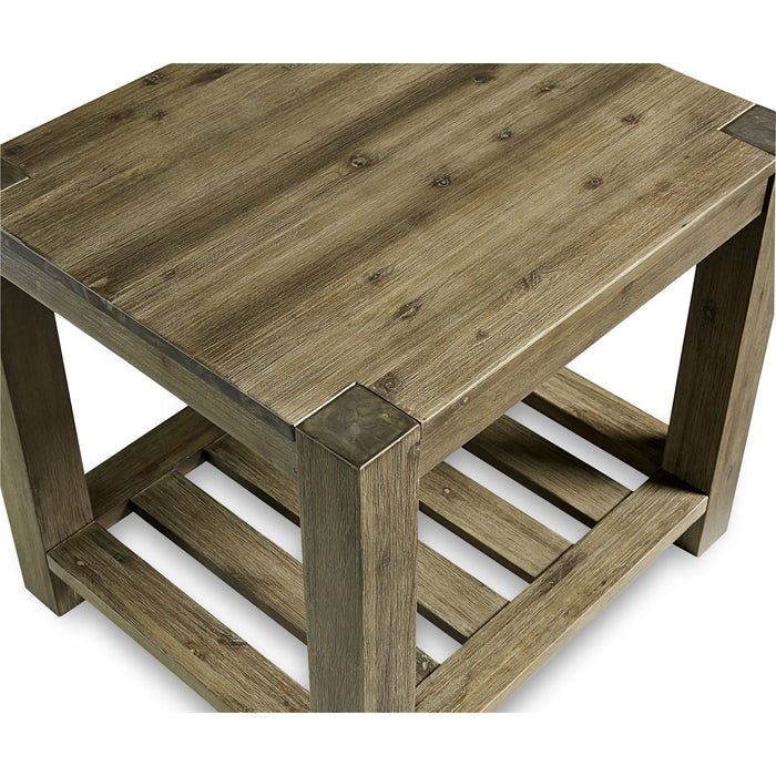 Modus Canyon Solid Wood Rectangular End Table in Washed GreyImage 3