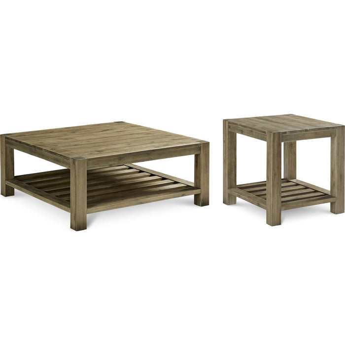 Modus Furniture Canyon Solid Wood Rectangular End Table in Washed Grey 655450170980 3E8722 Image 5