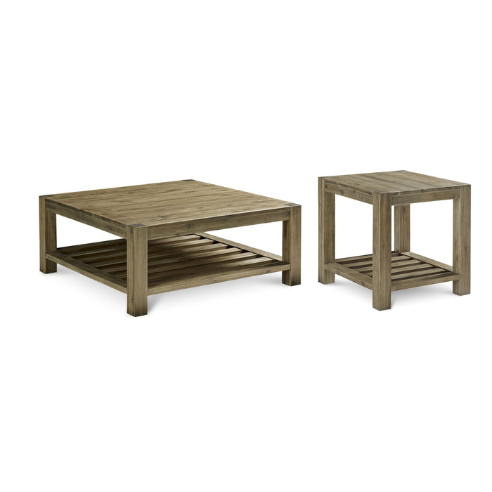 Modus Canyon Solid Wood Rectangular End Table in Washed Grey Image 5