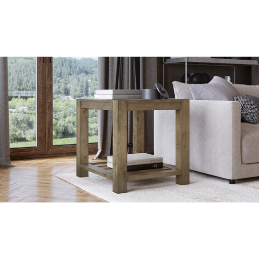 Modus Canyon Solid Wood Rectangular End Table in Washed Grey Main Image