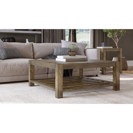 Modus Canyon Solid Wood Square Coffee Table in Washed Grey Image 1