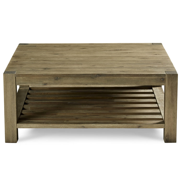Modus Canyon Solid Wood Square Coffee Table in Washed Grey Image 2